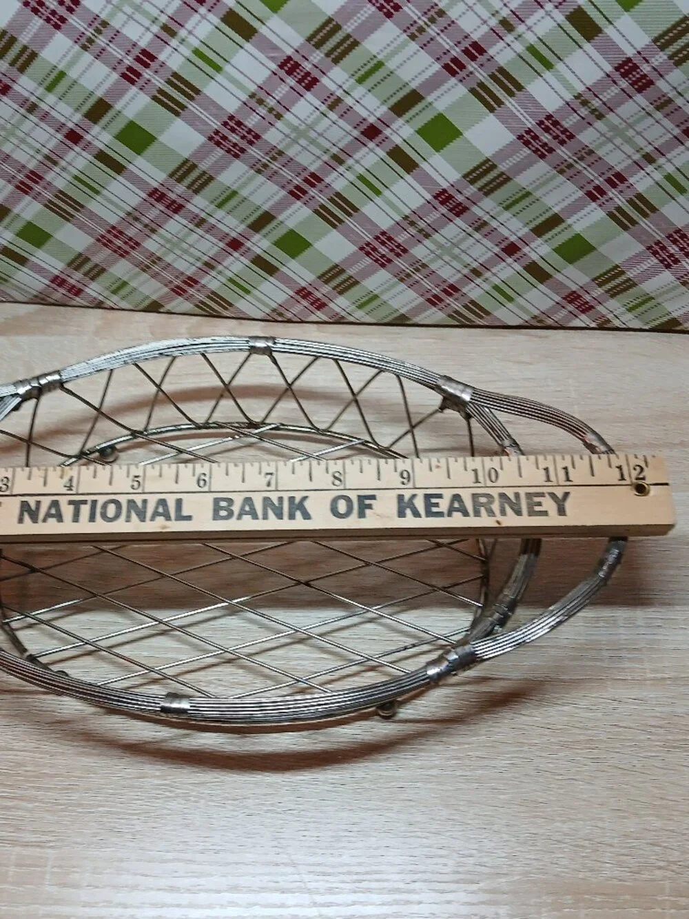 Vintage Antique Silver Metal Wire Bread Fruit Basket with Metal Wrapped Handles